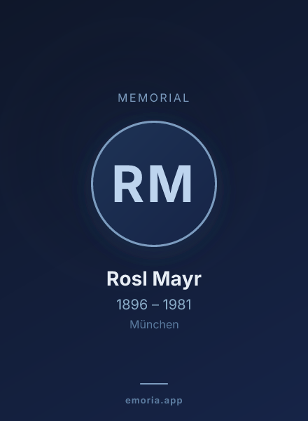 Memorial portrait of Rosl Mayr