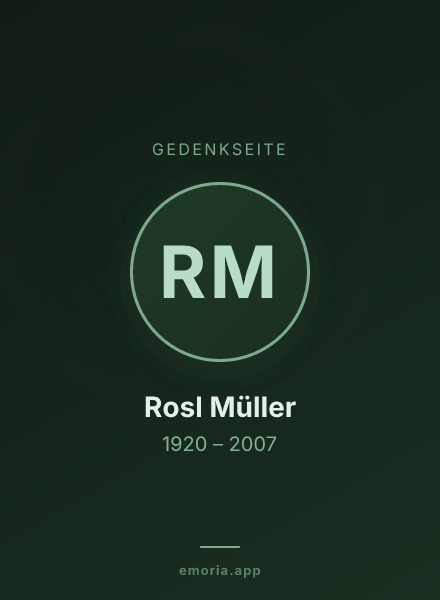 Gedenkportrait von Rosl Müller