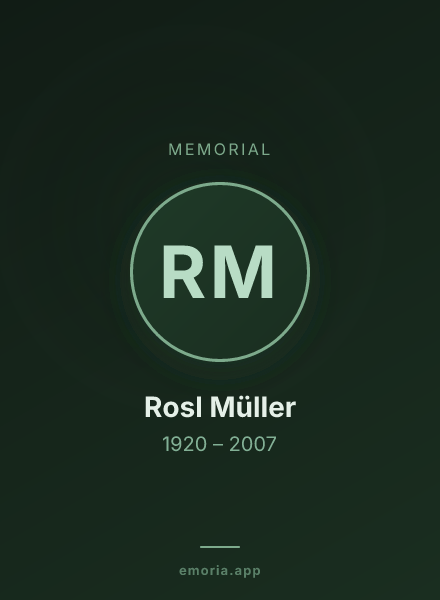 Memorial portrait of Rosl Müller