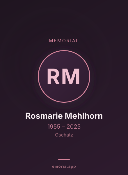 Memorial portrait of Rosmarie Mehlhorn
