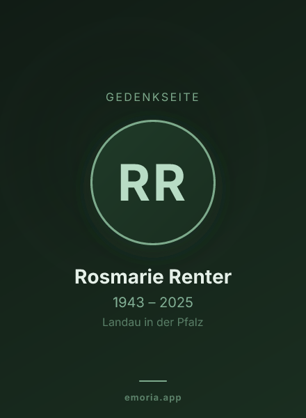 Gedenkportrait von Rosmarie Renter