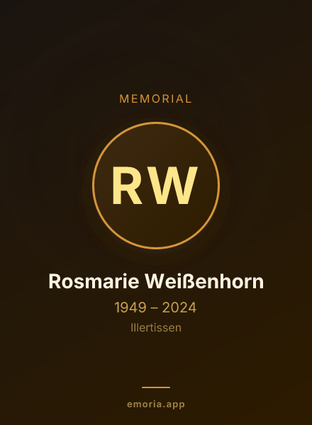 Memorial portrait of Rosmarie Weißenhorn