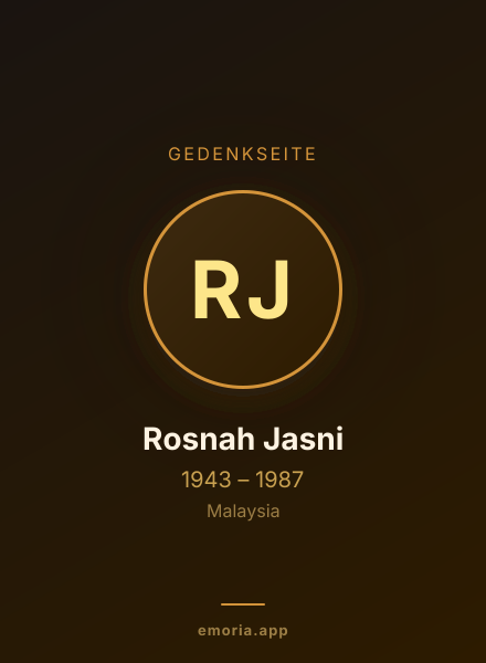 Gedenkportrait von Rosnah Jasni