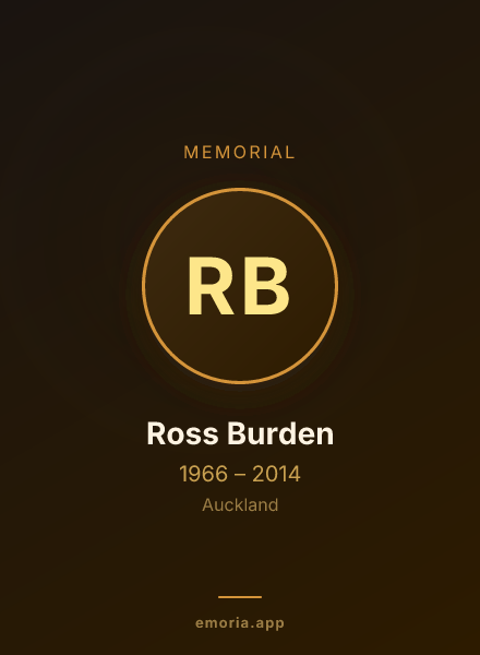 Memorial portrait of Ross Burden