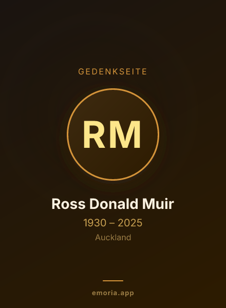 Gedenkportrait von Ross Donald Muir