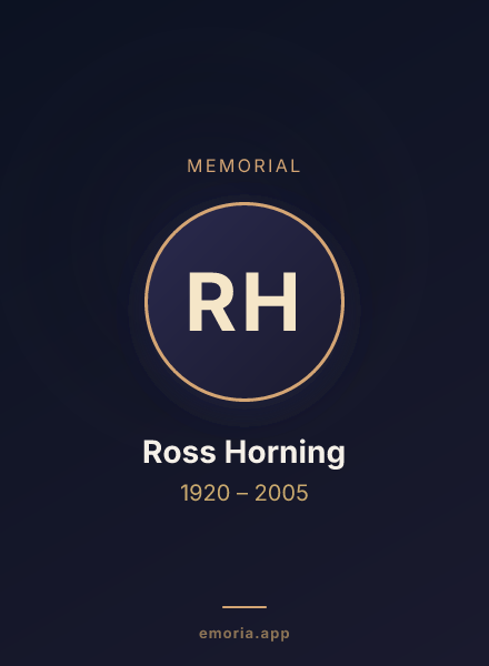 Memorial portrait of Ross Horning
