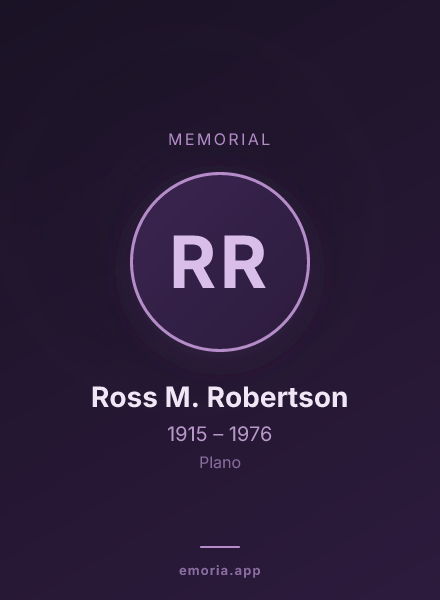 Memorial portrait of Ross M. Robertson