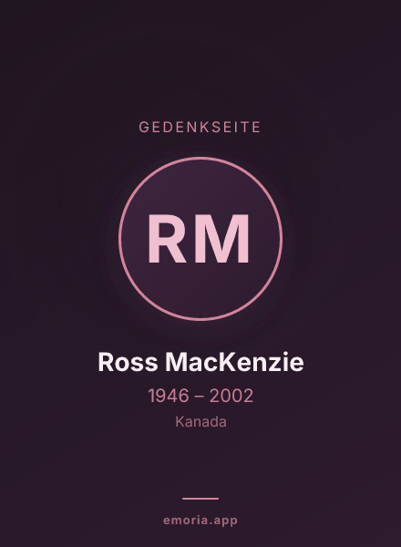 Gedenkportrait von Ross MacKenzie