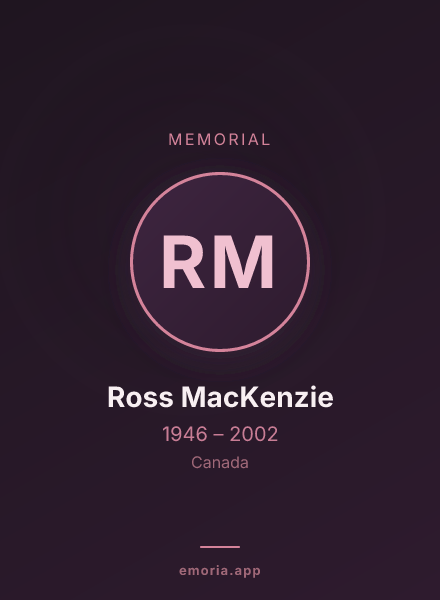 Memorial portrait of Ross MacKenzie