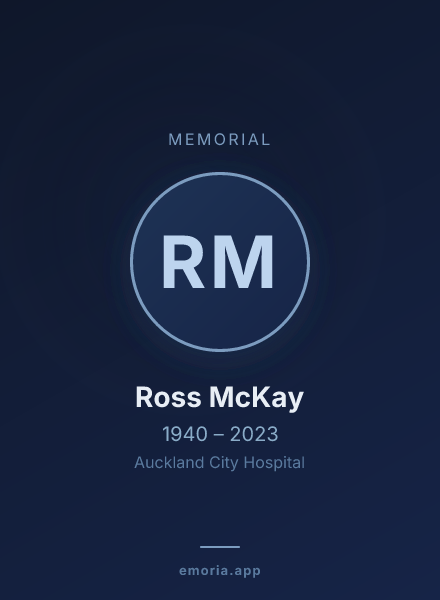 Memorial portrait of Ross McKay