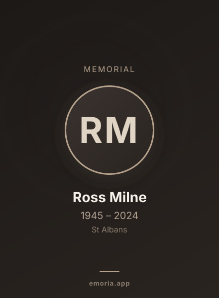 Memorial portrait of Ross Milne