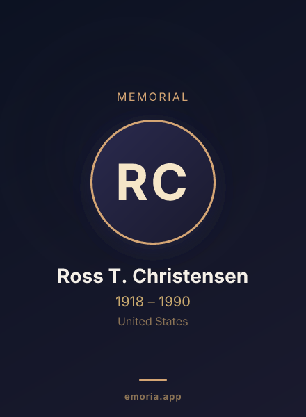 Memorial portrait of Ross T. Christensen