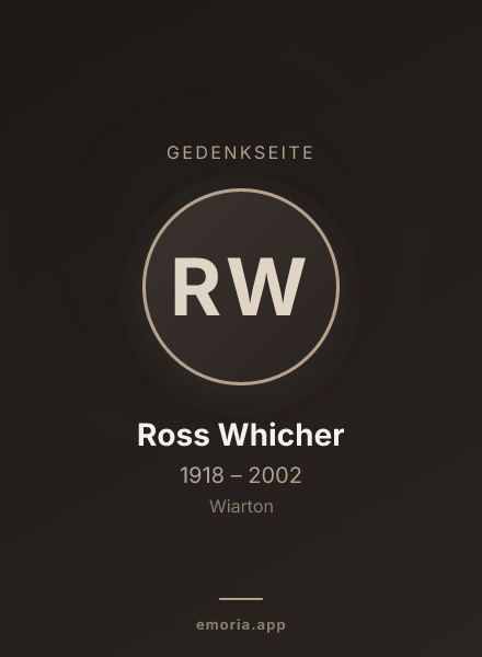 Gedenkportrait von Ross Whicher