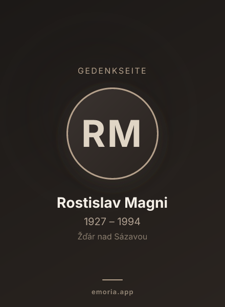 Gedenkportrait von Rostislav Magni