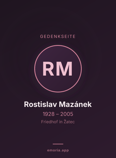 Gedenkportrait von Rostislav Mazánek