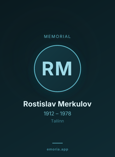 Memorial portrait of Rostislav Merkulov