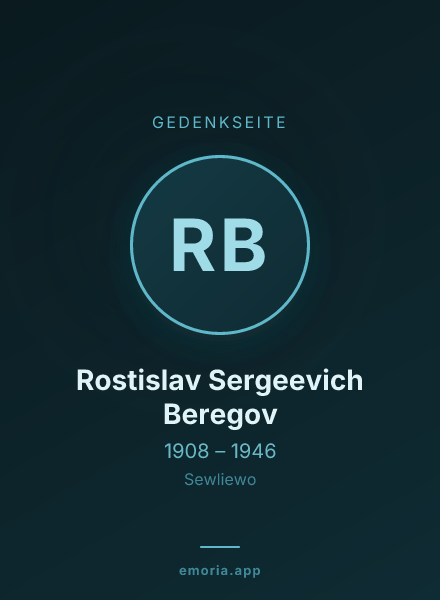 Gedenkportrait von Rostislav Sergeevich Beregov