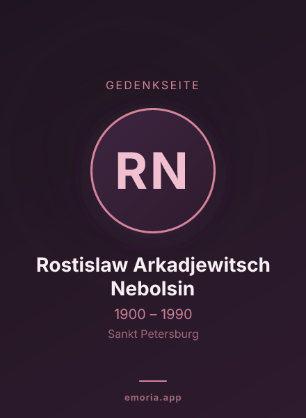 Gedenkportrait von Rostislaw Arkadjewitsch Nebolsin