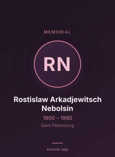 Memorial portrait of Rostislaw Arkadjewitsch Nebolsin