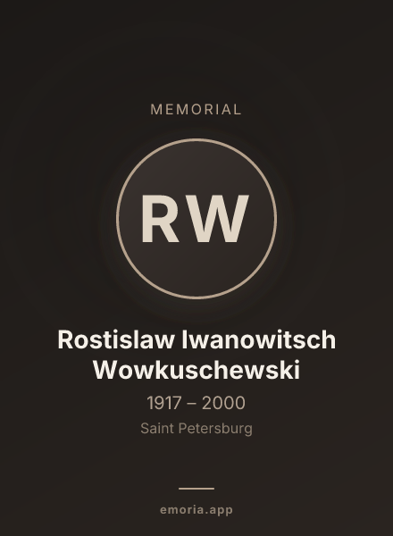 Memorial portrait of Rostislaw Iwanowitsch Wowkuschewski