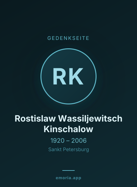 Gedenkportrait von Rostislaw Wassiljewitsch Kinschalow