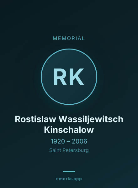 Memorial portrait of Rostislaw Wassiljewitsch Kinschalow