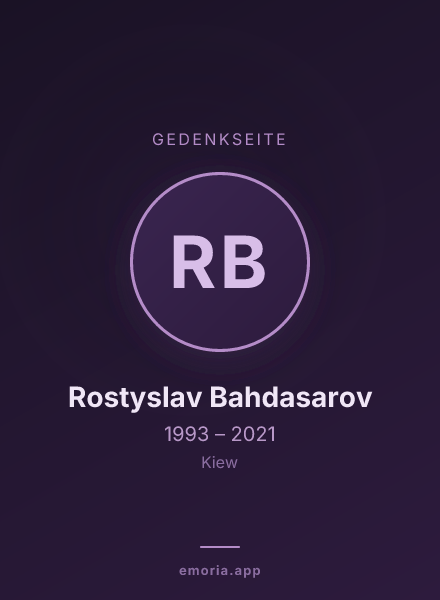 Gedenkportrait von Rostyslav Bahdasarov