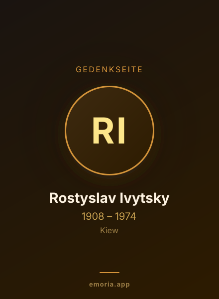 Gedenkportrait von Rostyslav Ivytsky