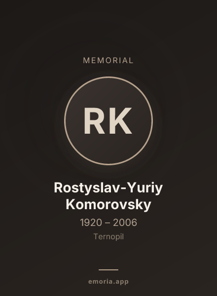 Memorial portrait of Rostyslav-Yuriy Komorovsky