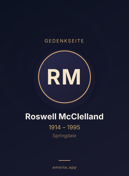 Gedenkportrait von Roswell McClelland