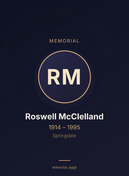 Memorial portrait of Roswell McClelland