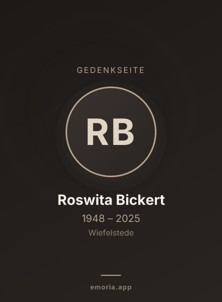 Gedenkportrait von Roswita Bickert