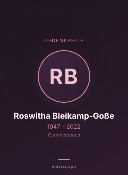 Gedenkportrait von Roswitha Bleikamp-Goße