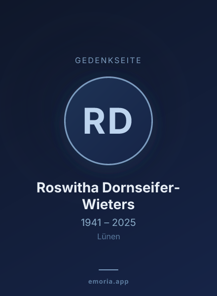 Gedenkportrait von Roswitha Dornseifer-Wieters