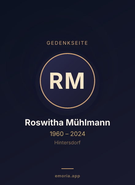 Gedenkportrait von Roswitha Mühlmann