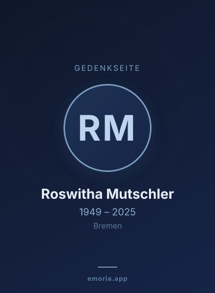 Gedenkportrait von Roswitha Mutschler