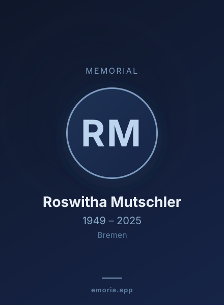 Memorial portrait of Roswitha Mutschler