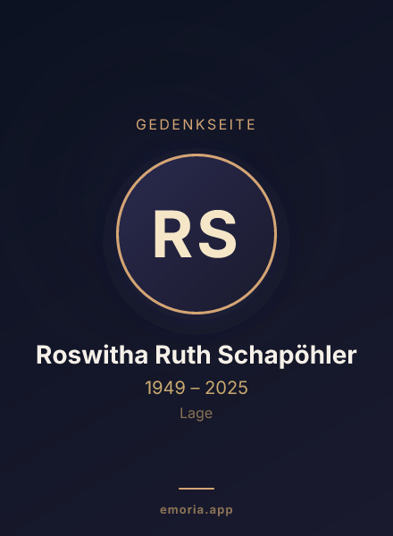 Gedenkportrait von Roswitha Ruth Schapöhler