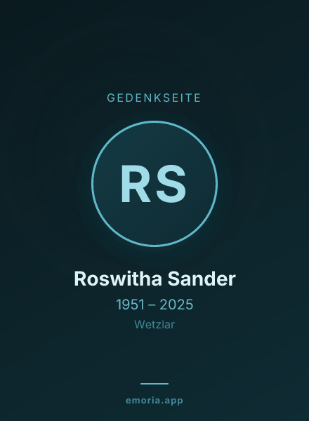 Gedenkportrait von Roswitha Sander