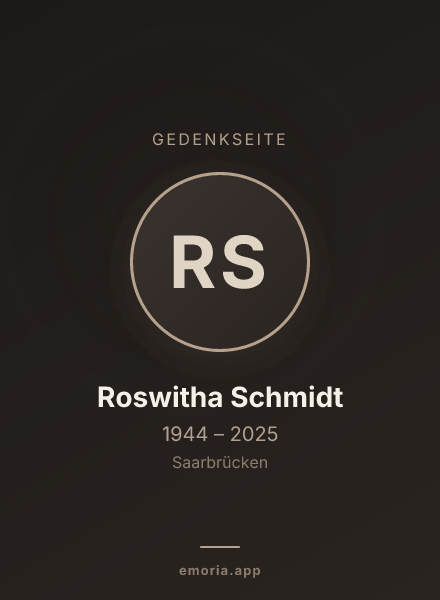 Gedenkportrait von Roswitha Schmidt