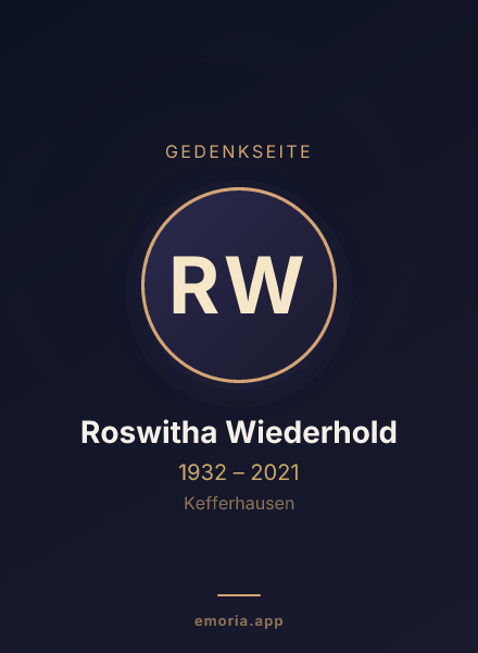 Gedenkportrait von Roswitha Wiederhold