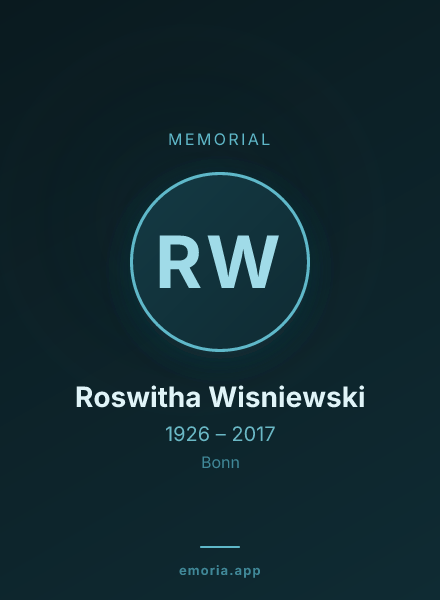 Memorial portrait of Roswitha Wisniewski
