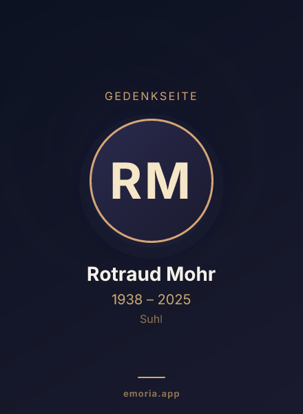 Gedenkportrait von Rotraud Mohr