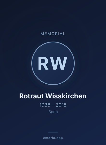 Memorial portrait of Rotraut Wisskirchen