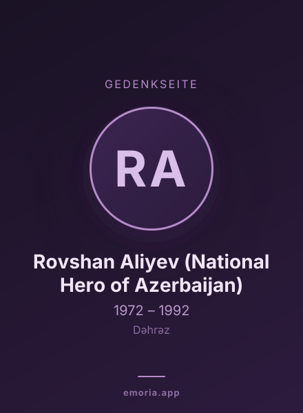 Gedenkportrait von Rovshan Aliyev (National Hero of Azerbaijan)
