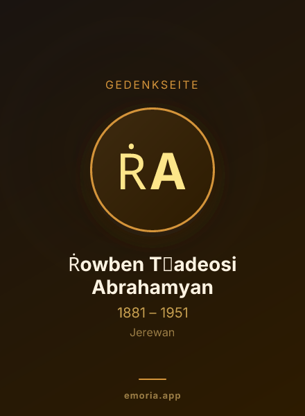 Gedenkportrait von Ṙowben T̕adeosi Abrahamyan