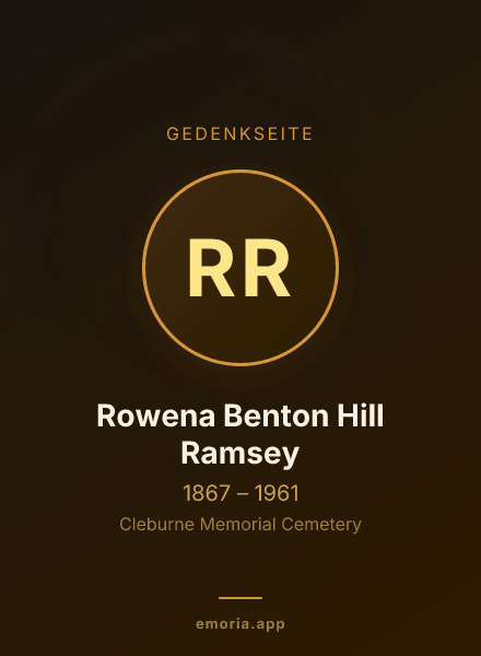 Gedenkportrait von Rowena Benton Hill Ramsey