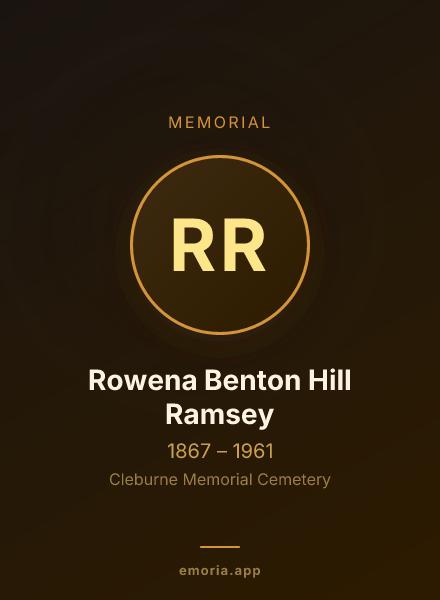 Memorial portrait of Rowena Benton Hill Ramsey