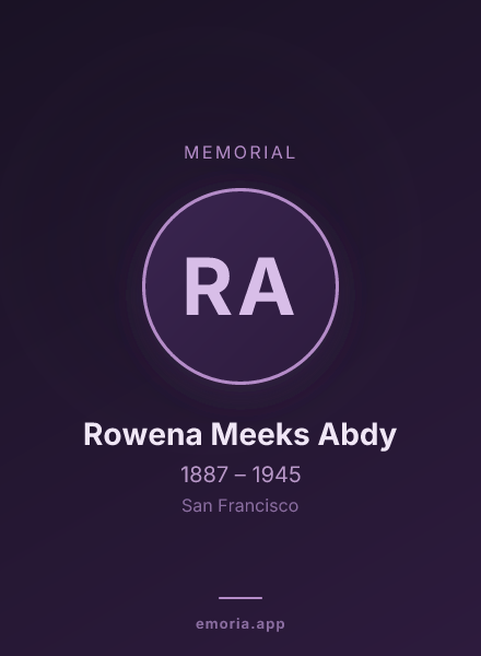 Memorial portrait of Rowena Meeks Abdy