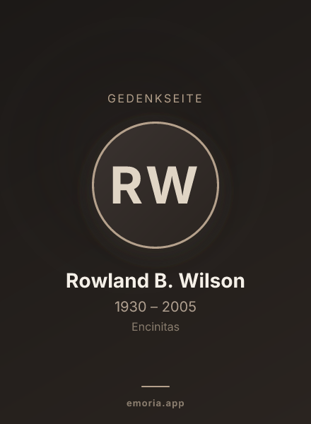 Gedenkportrait von Rowland B. Wilson